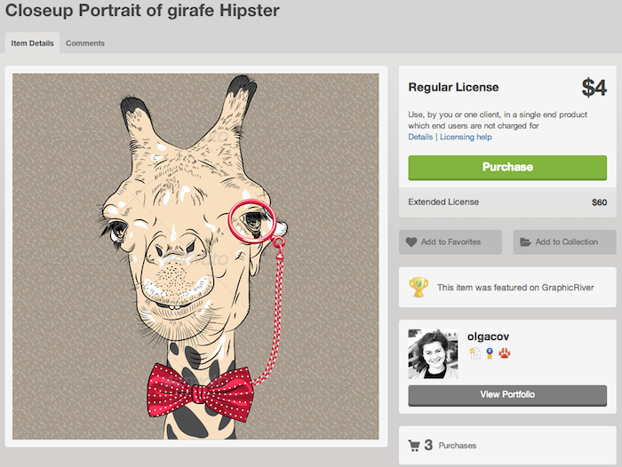 graphicriver giraffe image license
